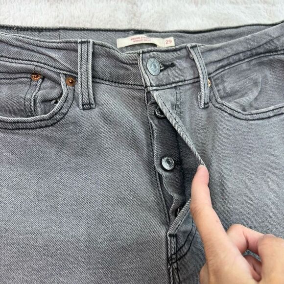 Levi's Charcoal Wedgie Straight Leg Jeans - Picture 3 of 9